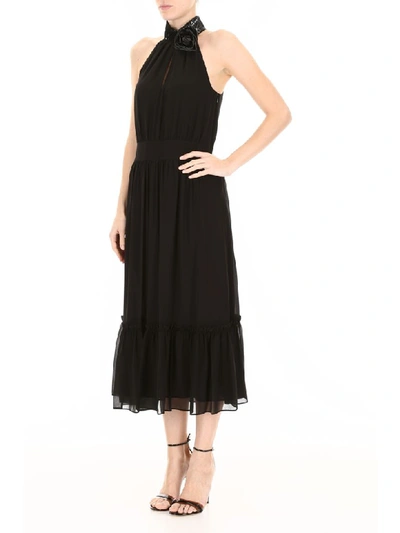 Shop Michael Michael Kors Flower Pin Dress In Black (black)