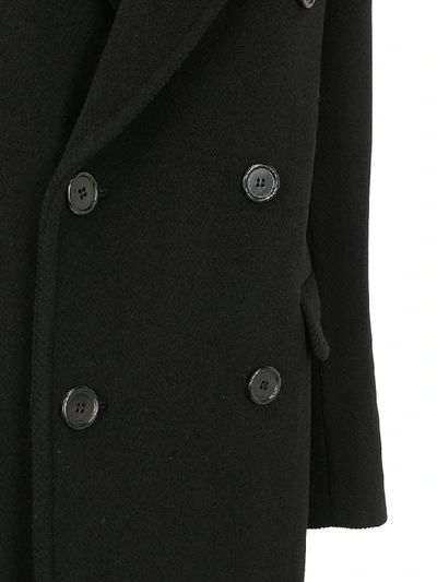 Shop Saint Laurent Coat In Noir