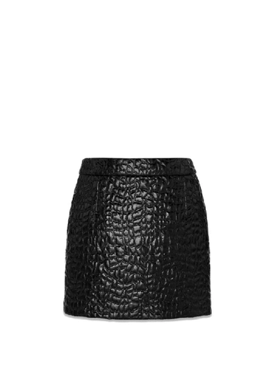 Shop Saint Laurent Croco Laque Jup In Noir