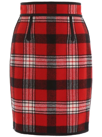 Shop Dsquared2 Tartan Mini Skirt In Red Black Off White (red)