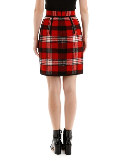 Shop Dsquared2 Tartan Mini Skirt In Red Black Off White (red)