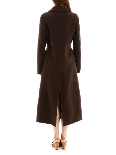 Shop Bottega Veneta Wool Coat In Brown