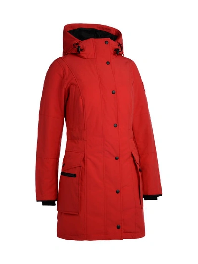 Shop Canada Goose Kinley Red Parka With Hood In Rosso