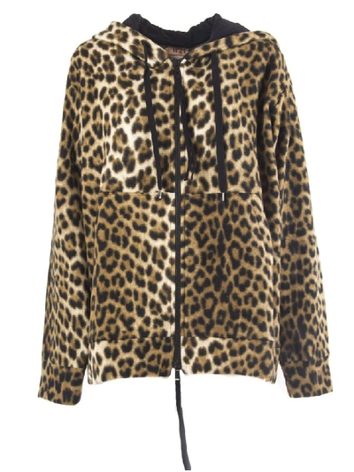 Shop N°21 Leopard-print Faux-fur Hoodie In Maculato