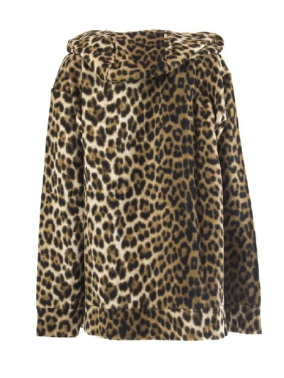 Shop N°21 Leopard-print Faux-fur Hoodie In Maculato