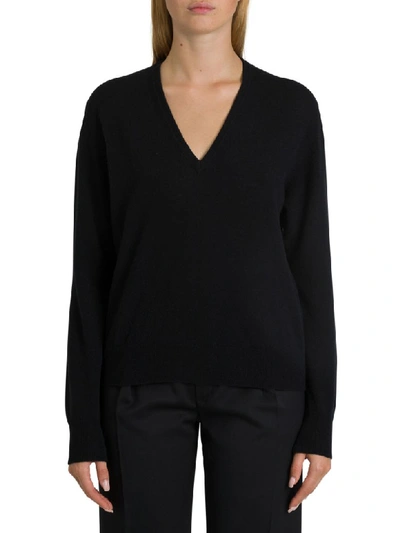 Shop Laneus Casmere And Merinos Wool Blend Sweat In Nero