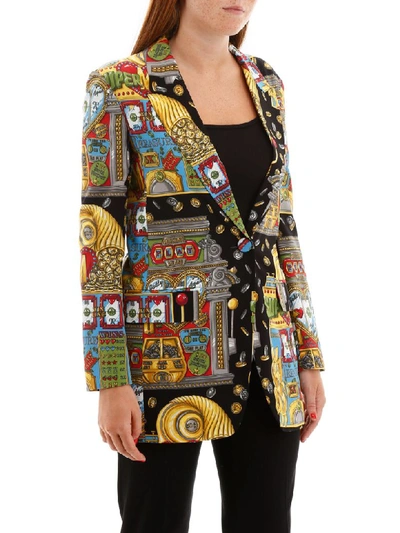 Shop Moschino Slot Machine Blazer In Black (yellow)