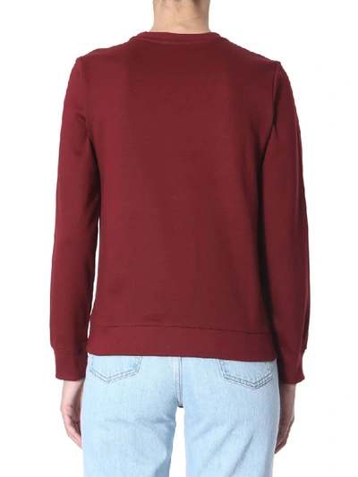 Shop Apc Crew Neck Sweatshirt In Bordeaux