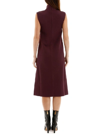 Shop Bottega Veneta Midi Dress In Merlot (purple)