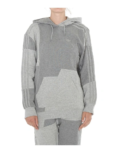 Shop Adidas Originals Logo Hoodie In Grey