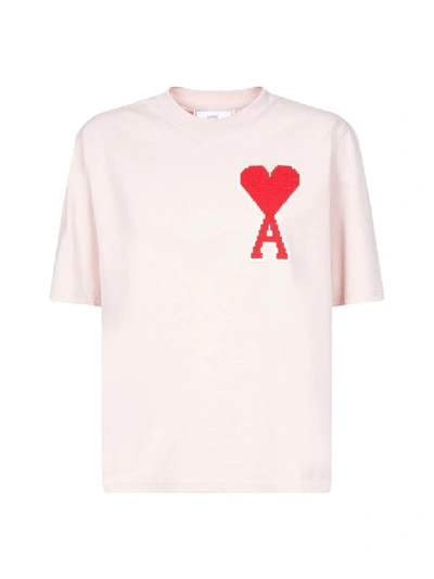 Shop Ami Alexandre Mattiussi Short Sleeve T-shirt In Rose Pale