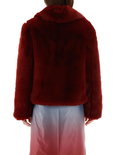 Shop Sies Marjan Felice Faux Fur Jacket In Blackberry (red)