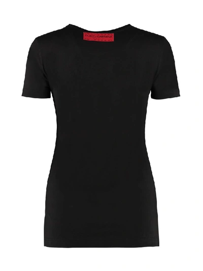 Shop Dolce & Gabbana Crew-neck Cotton T-shirt In Black