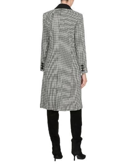 Shop Alice And Olivia Houndstooth Coat In Black/white