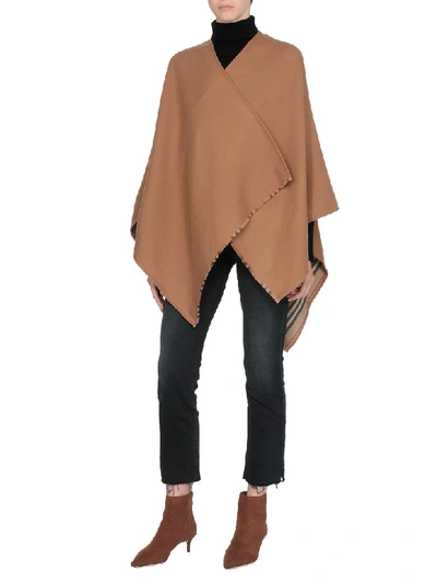 Shop Burberry Heritage Cape In Flaxseed