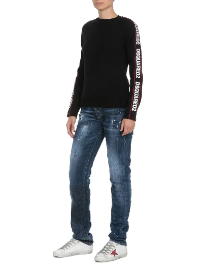 Shop Dsquared2 Ski Sweater In Black/white/red