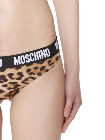 Shop Moschino Slip With Animalier Print In Multicolor