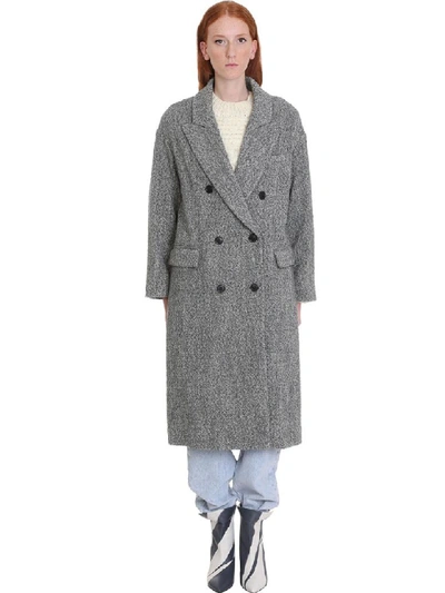 Shop Isabel Marant Étoile Habra Coat In Grey Wool