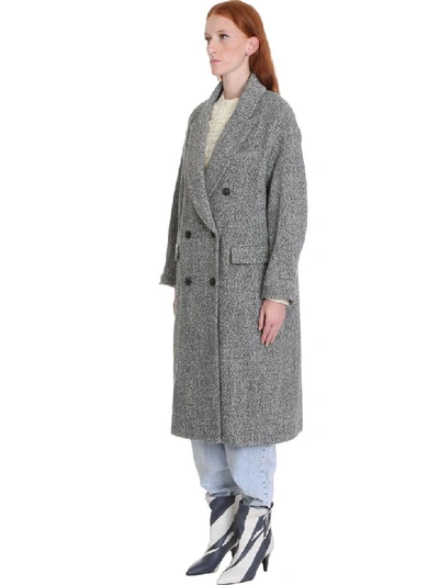 Shop Isabel Marant Étoile Habra Coat In Grey Wool