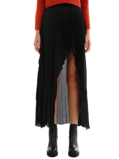 Shop Stella Mccartney Pleated Asymmetric Skirt In Black