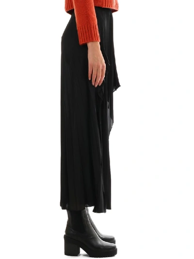 Shop Stella Mccartney Pleated Asymmetric Skirt In Black