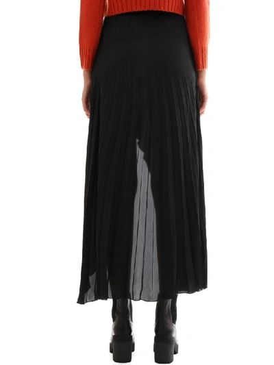 Shop Stella Mccartney Pleated Asymmetric Skirt In Black