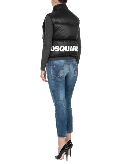 Shop Dsquared2 Quilted Padded Waistcoat In Black