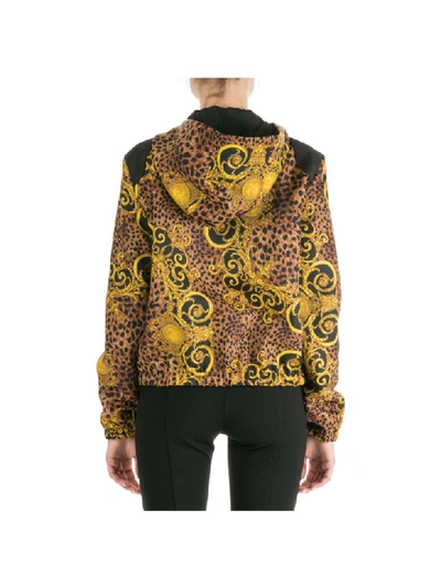 Shop Versace Jeans Couture Leo Baroque Zip-up Sweatshirt In Nero