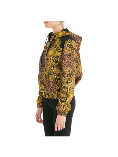 Shop Versace Jeans Couture Leo Baroque Zip-up Sweatshirt In Nero