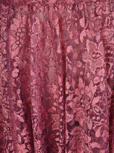 Shop Dolce & Gabbana Chantilly Lamé Lace Midi Dress In Powdery Pink