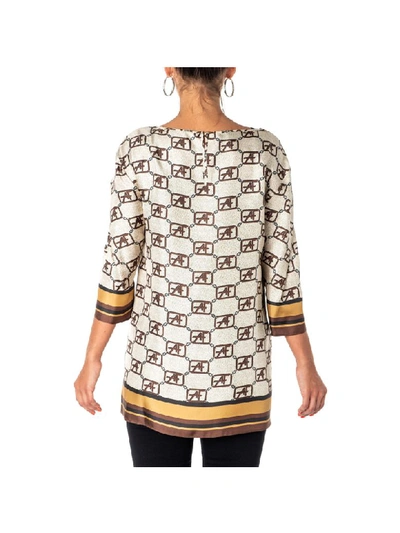 Shop Alberta Ferretti Silk Blouse In Ivory