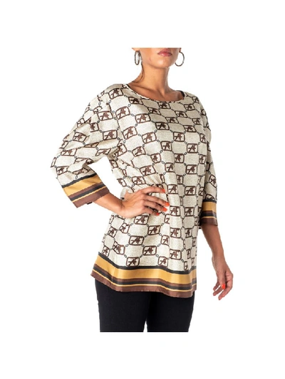 Shop Alberta Ferretti Silk Blouse In Ivory