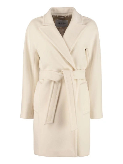 Shop Max Mara Raoul Wool And Cashmere Coat In Panna