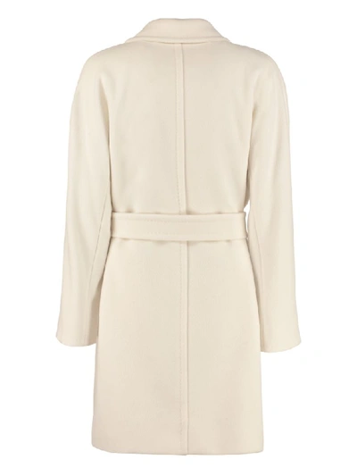 Shop Max Mara Raoul Wool And Cashmere Coat In Panna