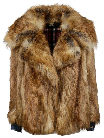 Shop Dsquared2 Faux Fur Jacket In Brown