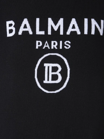 Shop Balmain Crew Neck Sweater In Nero