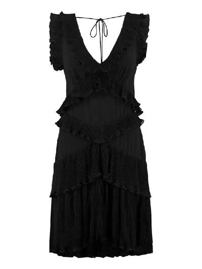 Shop Zimmermann Pleated Ruffle Dress In Black