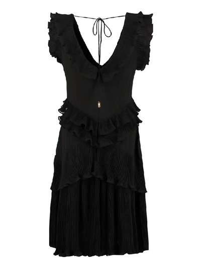Shop Zimmermann Pleated Ruffle Dress In Black