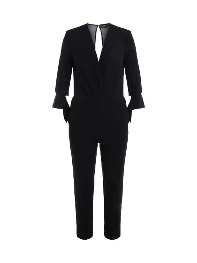 Shop Elisabetta Franchi Celyn B. Elisabetta Franchi Suit In Black Fabric With V-neck In Nero