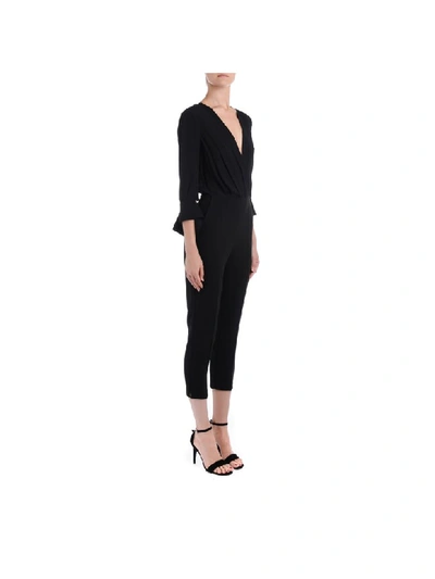 Shop Elisabetta Franchi Celyn B. Elisabetta Franchi Suit In Black Fabric With V-neck In Nero