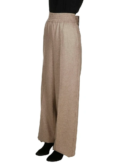 Shop Agnona Wide-leg Trousers In Beige