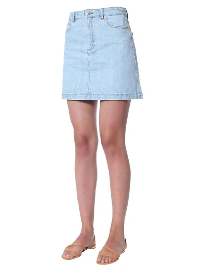 Shop Apc Fanny Skirt In Denim