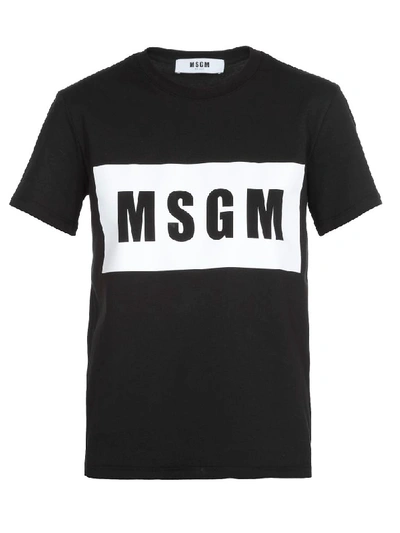 Shop Msgm Logo T-shirt In Nero