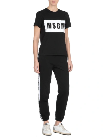 Shop Msgm Logo T-shirt In Nero