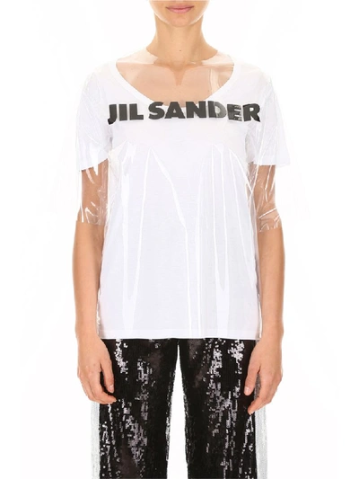 Shop Jil Sander Logo Plexi T-shirt In Trasparent (black)