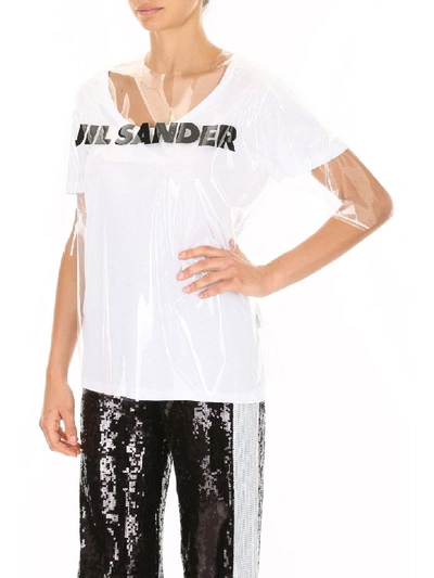 Shop Jil Sander Logo Plexi T-shirt In Trasparent (black)