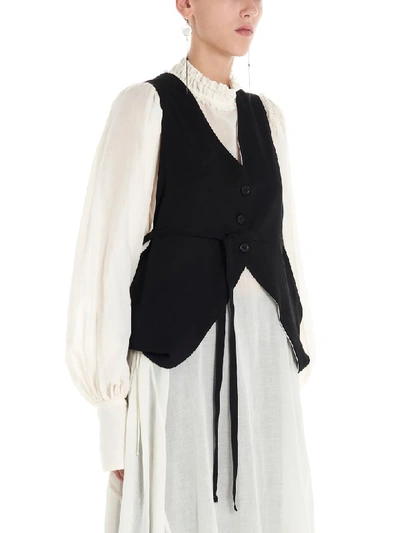Shop Ann Demeulemeester Vest In Nero Bianco