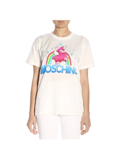 Shop Moschino Capsule Collection Pixel The Sims T-shirt In Pure Cotton With Pony Print In White