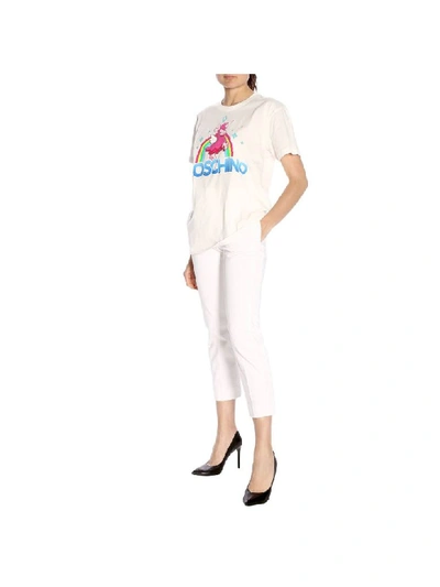 Shop Moschino Capsule Collection Pixel The Sims T-shirt In Pure Cotton With Pony Print In White