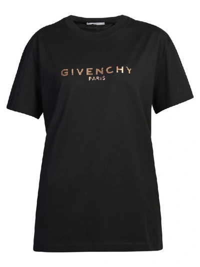 Shop Givenchy Branded T-shirt In Black